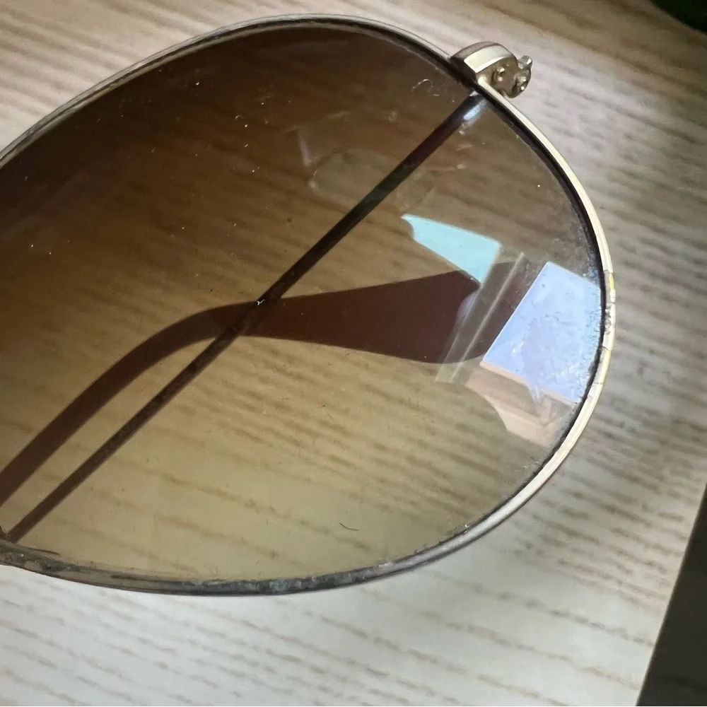 Ray-Ban Gold Frame Sunglasses with Brown Lenses